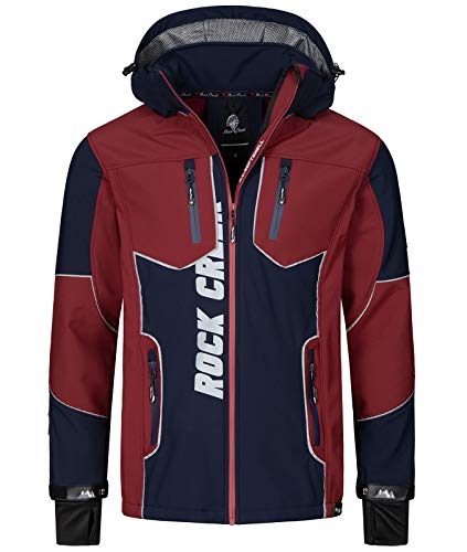 Rock Creek Herren Softshell Jacke Outdoor Jacke Windbreaker Übergangsjacke Anorak Kapuze Regenjacke Winterjacke Herrenjacke Jacket H-237 Navy XL von Rock Creek