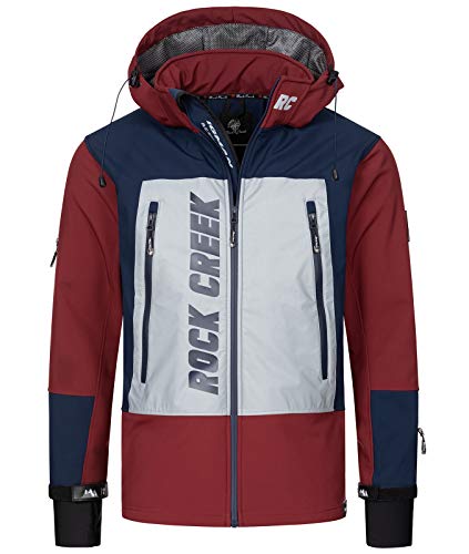 Rock Creek Herren Softshell Jacke Outdoor Jacke Windbreaker Übergangsjacke Anorak Kapuze Regenjacke Winterjacke Herrenjacke Jacket H-238 Weinrot M von Rock Creek