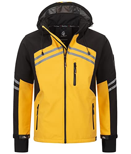 Rock Creek Herren Softshell Jacke Outdoor Jacke Windbreaker Übergangsjacke Anorak Kapuze Regenjacke Winterjacke Herrenjacke Jacket H-285 Gelb M von Rock Creek