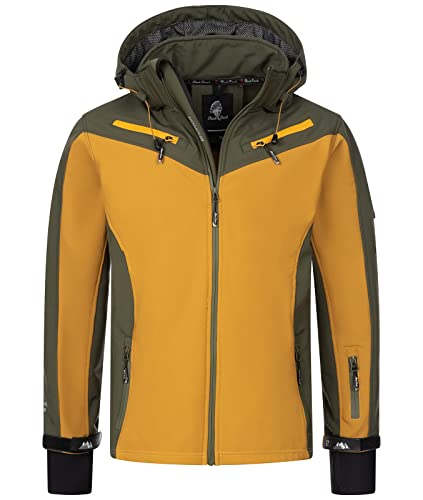 Rock Creek Herren Softshell Jacke Outdoor Jacke Windbreaker Übergangsjacke Anorak Kapuze Regenjacke Winterjacke Herrenjacke Jacket H-286 Dunkelgrün 5XL von Rock Creek