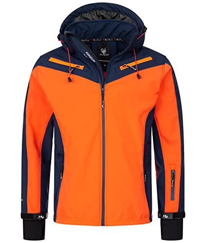 Rock Creek Herren Softshell Jacke Outdoor Jacke Windbreaker Übergangsjacke Anorak Kapuze Regenjacke Winterjacke Herrenjacke Jacket H-286 Navy L von Rock Creek