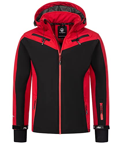 Rock Creek Herren Softshell Jacke Outdoor Jacke Windbreaker Übergangsjacke Anorak Kapuze Regenjacke Winterjacke Herrenjacke Jacket H-286 Rot 3XL von Rock Creek