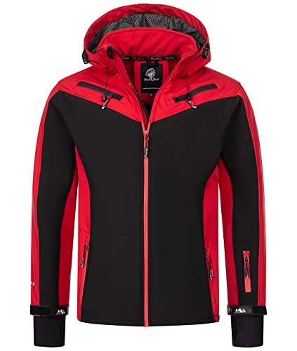 Rock Creek Herren Softshell Jacke Outdoor Jacke Windbreaker Übergangsjacke Anorak Kapuze Regenjacke Winterjacke Herrenjacke Jacket H-286 Rot 4XL von Rock Creek