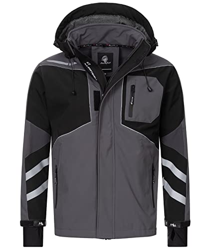 Rock Creek Herren Softshell Jacke Outdoor Jacke Windbreaker Übergangsjacke Anorak Kapuze Regenjacke Winterjacke Herrenjacke Jacket H-287 Dunkelgrau L von Rock Creek