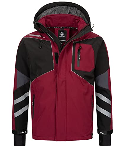 Rock Creek Herren Softshell Jacke Outdoor Jacke Windbreaker Übergangsjacke Anorak Kapuze Regenjacke Winterjacke Herrenjacke Jacket H-287 Weinrot 4XL von Rock Creek