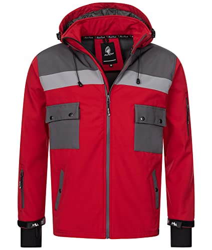 Rock Creek Herren Softshell Jacke Outdoor Jacke Windbreaker Übergangsjacke Anorak Kapuze Regenjacke Winterjacke Herrenjacke Jacket H-292 Rot XL von Rock Creek