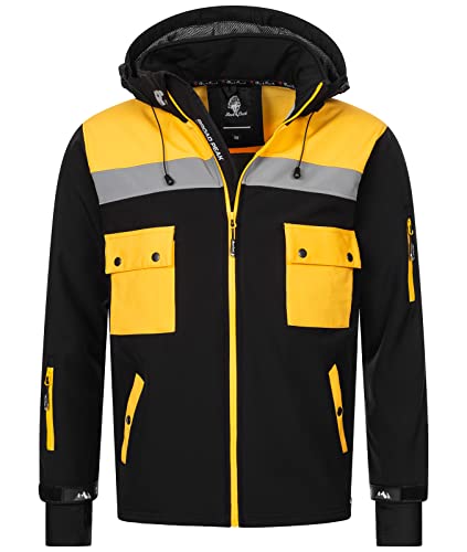 Rock Creek Herren Softshell Jacke Outdoor Jacke Windbreaker Übergangsjacke Anorak Kapuze Regenjacke Winterjacke Herrenjacke Jacket H-292 Schwarz 3XL von Rock Creek