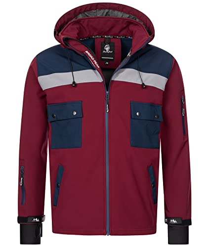 Rock Creek Herren Softshell Jacke Outdoor Jacke Windbreaker Übergangsjacke Anorak Kapuze Regenjacke Winterjacke Herrenjacke Jacket H-292 Weinrot 5XL von Rock Creek