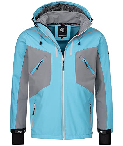 Rock Creek Herren Softshell Jacke Outdoor Jacke Windbreaker Übergangsjacke Anorak Kapuze Regenjacke Winterjacke Herrenjacke Jacket H-293 Türkis L von Rock Creek