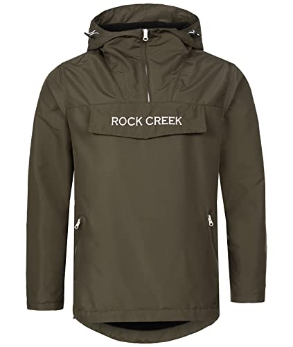 Rock Creek Herren Softshell Jacke Outdoor Jacke Windbreaker Übergangsjacke Anorak Kapuze Regenjacke Winterjacke Herrenjacke Jacket H-295 Khaki 2XL von Rock Creek