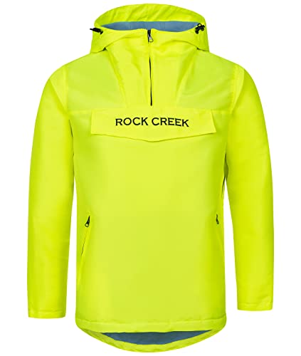 Rock Creek Herren Softshell Jacke Outdoor Jacke Windbreaker Übergangsjacke Anorak Kapuze Regenjacke Winterjacke Herrenjacke Jacket H-295 Neongelb 2XL von Rock Creek