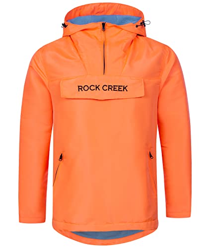 Rock Creek Herren Softshell Jacke Outdoor Jacke Windbreaker Übergangsjacke Anorak Kapuze Regenjacke Winterjacke Herrenjacke Jacket H-295 Orange 2XL von Rock Creek