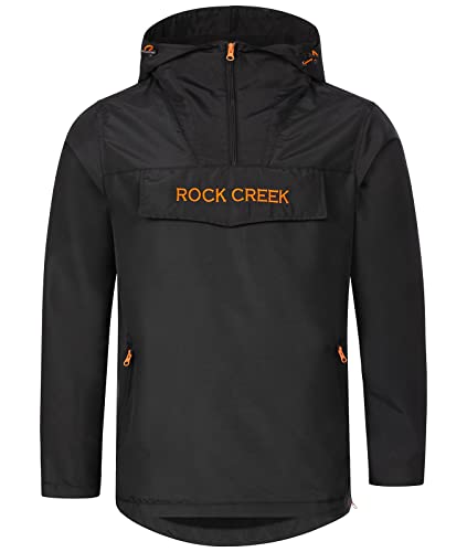 Rock Creek Herren Softshell Jacke Outdoor Jacke Windbreaker Übergangsjacke Anorak Kapuze Regenjacke Winterjacke Herrenjacke Jacket H-295 Schwarz 2XL von Rock Creek