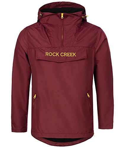 Rock Creek Herren Softshell Jacke Outdoor Jacke Windbreaker Übergangsjacke Anorak Kapuze Regenjacke Winterjacke Herrenjacke Jacket H-295 Weinrot 3XL von Rock Creek