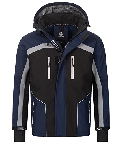 Rock Creek Herren Softshell Jacke Outdoor Jacke Windbreaker Übergangsjacke Anorak Kapuze Regenjacke Winterjacke Herrenjacke Jacket H-311 Navy 2XL von Rock Creek