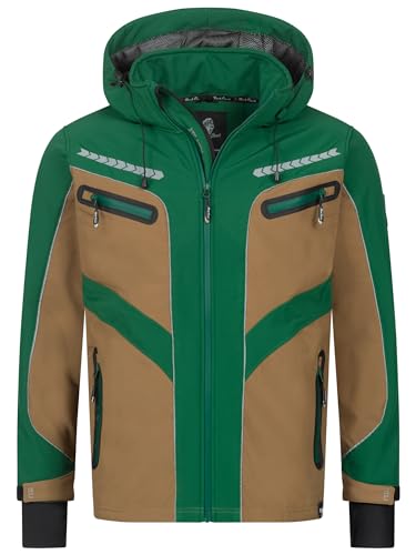 Rock Creek Herren Softshell Jacke Outdoor Jacke Windbreaker Übergangsjacke Anorak Kapuze Regenjacke Winterjacke Herrenjacke Jacket H-314 Hellbraun XL von Rock Creek