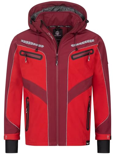Rock Creek Herren Softshell Jacke Outdoor Jacke Windbreaker Übergangsjacke Anorak Kapuze Regenjacke Winterjacke Herrenjacke Jacket H-314 Rot 5XL von Rock Creek