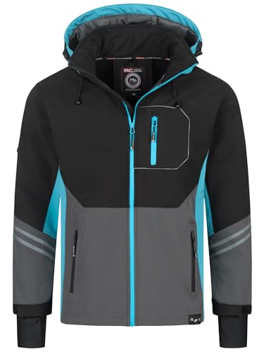 Rock Creek Herren Softshell Jacke Outdoor Jacke Windbreaker Übergangsjacke Anorak Kapuze Regenjacke Winterjacke Herrenjacke Jacket H-344 Hellblau M von Rock Creek