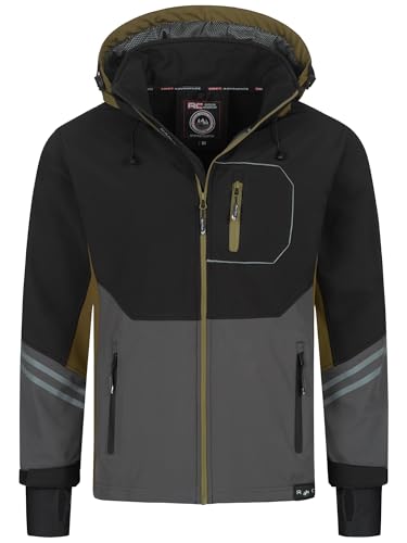 Rock Creek Herren Softshell Jacke Outdoor Jacke Windbreaker Übergangsjacke Anorak Kapuze Regenjacke Winterjacke Herrenjacke Jacket H-344 Hellbraun XL von Rock Creek