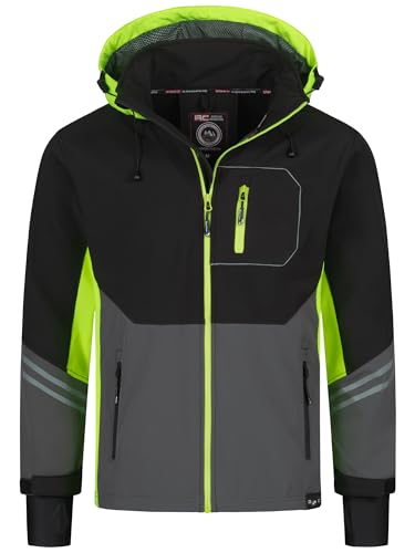 Rock Creek Herren Softshell Jacke Outdoor Jacke Windbreaker Übergangsjacke Anorak Kapuze Regenjacke Winterjacke Herrenjacke Jacket H-344 Neongelb L von Rock Creek