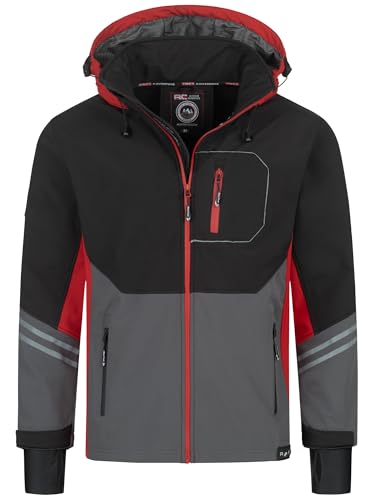 Rock Creek Herren Softshell Jacke Outdoor Jacke Windbreaker Übergangsjacke Anorak Kapuze Regenjacke Winterjacke Herrenjacke Jacket H-344 Rot 4XL von Rock Creek
