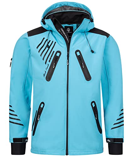 Rock Creek Herren Softshell Jacke Outdoorjacke Windbreaker Übergangs Jacke H-140 [Blue M] von Rock Creek