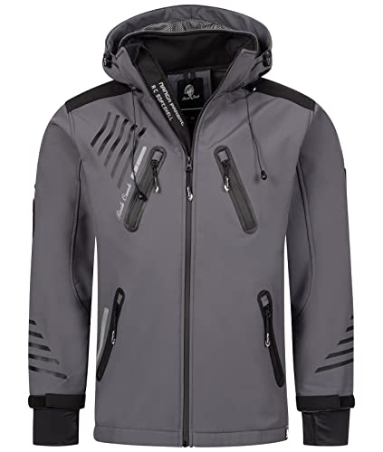 Rock Creek Herren Softshell Jacke Outdoorjacke Windbreaker Übergangs Jacke H-140 [Darkgrey XL] von Rock Creek