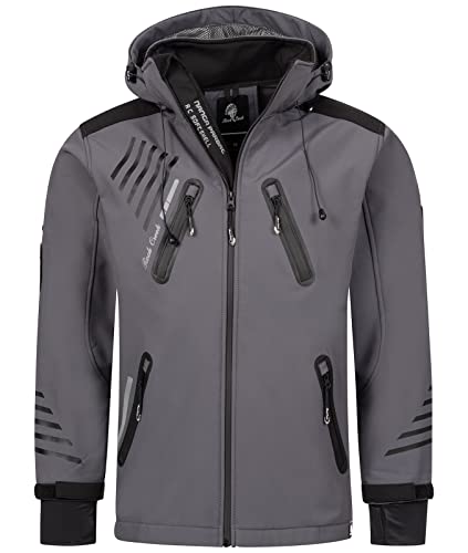 Rock Creek Herren Softshell Jacke Outdoorjacke Windbreaker Übergangs Jacke H-140 [Darkgrey XXL] von Rock Creek