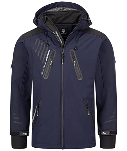 Rock Creek Herren Softshell Jacke Outdoorjacke Windbreaker Übergangs Jacke H-140 [Navy M] von Rock Creek