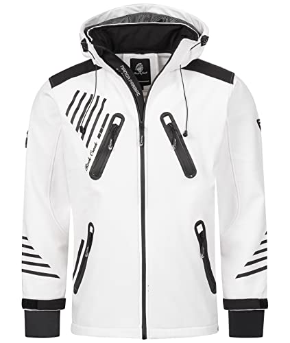 Rock Creek Herren Softshell Jacke Outdoorjacke Windbreaker Übergangs Jacke H-140 [White 4XL] von Rock Creek