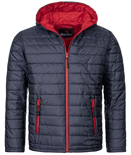 Rock Creek Herren Steppjacke Übergangsjacke Leicht Herrenjacke Männer Jacken Stepp Jacken mit Kapuze Daunenjacke Thremojacke H-277 Dunkelblau 4XL von Rock Creek