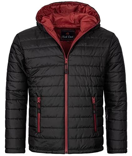 Rock Creek Herren Steppjacke Übergangsjacke Leicht Herrenjacke Männer Jacken Stepp Jacken mit Kapuze Daunenjacke Thremojacke H-277 Schwarz M von Rock Creek