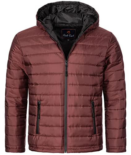 Rock Creek Herren Steppjacke Übergangsjacke Leicht Herrenjacke Männer Jacken Stepp Jacken mit Kapuze Daunenjacke Thremojacke H-277 Weinrot 2XL von Rock Creek