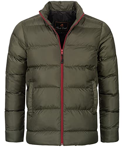 Rock Creek Herren Steppjacke Übergangsjacke Leicht Herrenjacke Männer Jacken Stepp Jacken mit Kapuze Daunenjacke Thremojacke H-315 Dunkelgrün 2XL von Rock Creek