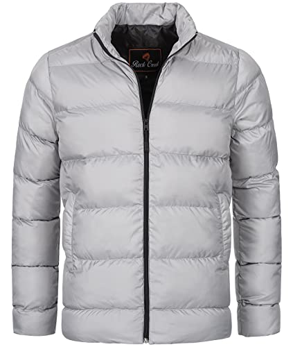 Rock Creek Herren Steppjacke Übergangsjacke Leicht Herrenjacke Männer Jacken Stepp Jacken mit Kapuze Daunenjacke Thremojacke H-315 Grau M von Rock Creek