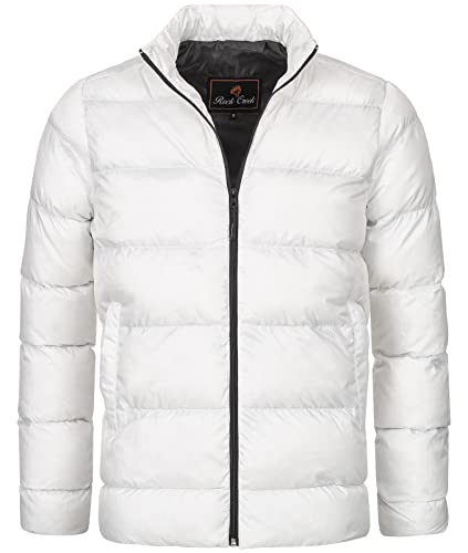 Rock Creek Herren Steppjacke Übergangsjacke Leicht Herrenjacke Männer Jacken Stepp Jacken mit Kapuze Daunenjacke Thremojacke H-315 Weiß L von Rock Creek