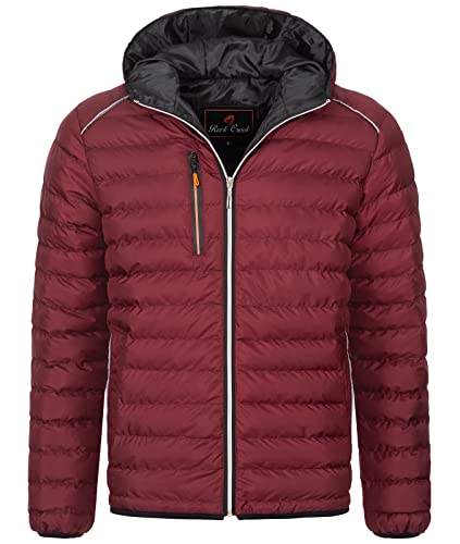 Rock Creek Herren Steppjacke Übergangsjacke Leicht Herrenjacke Männer Jacken Stepp Jacken mit Kapuze Daunenjacke Thremojacke H-317 Weinrot 2XL von Rock Creek