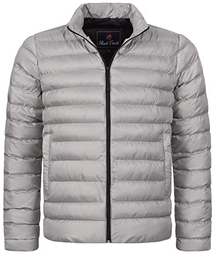 Rock Creek Herren Steppjacke Übergangsjacke Leicht Herrenjacke Männer Jacken Stepp Jacken mit Kapuze Daunenjacke Thremojacke H-320 Grau 2XL von Rock Creek