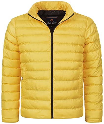 Rock Creek Herren Steppjacke Übergangsjacke Leicht Herrenjacke Männer Jacken Stepp Jacken mit Kapuze Daunenjacke Thremojacke H-320 Maisgelb 2XL von Rock Creek