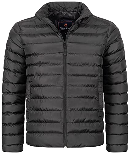 Rock Creek Herren Steppjacke Übergangsjacke Leicht Herrenjacke Männer Jacken Stepp Jacken mit Kapuze Daunenjacke Thremojacke H-320 Schwarz M von Rock Creek