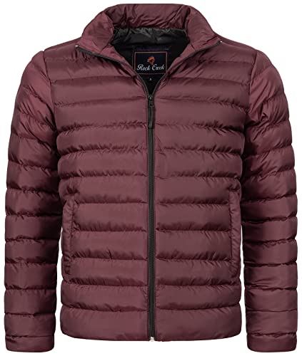 Rock Creek Herren Steppjacke Übergangsjacke Leicht Herrenjacke Männer Jacken Stepp Jacken mit Kapuze Daunenjacke Thremojacke H-320 Weinrot 3XL von Rock Creek