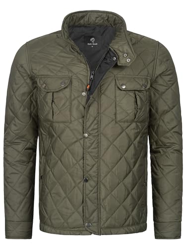 Rock Creek Herren Steppjacke Übergangsjacke Leicht Herrenjacke Männer Jacken Stepp Jacken mit Kapuze Daunenjacke Thremojacke H-347 Dunkelgrün 2XL von Rock Creek