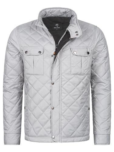 Rock Creek Herren Steppjacke Übergangsjacke Leicht Herrenjacke Männer Jacken Stepp Jacken mit Kapuze Daunenjacke Thremojacke H-347 Grau 2XL von Rock Creek