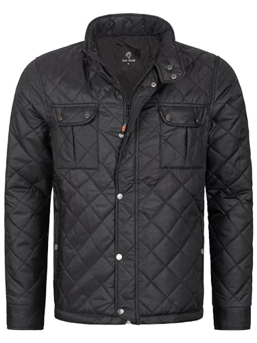 Rock Creek Herren Steppjacke Übergangsjacke Leicht Herrenjacke Männer Jacken Stepp Jacken mit Kapuze Daunenjacke Thremojacke H-347 Schwarz L von Rock Creek