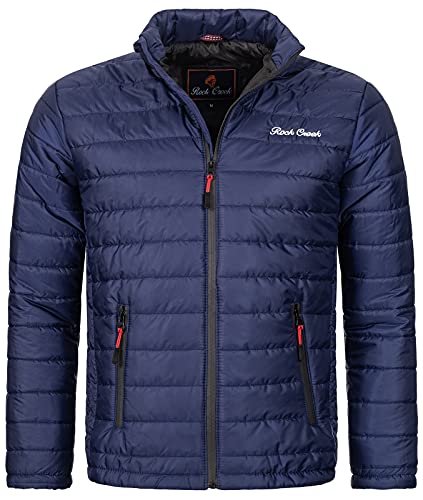 Rock Creek Herren Steppjacke Übergangsjacke Leicht Herrenjacke Männer Jacken Stepp Jacken ohne Kapuze Daunenjacke Thremojacke H-276 Blau S von Rock Creek