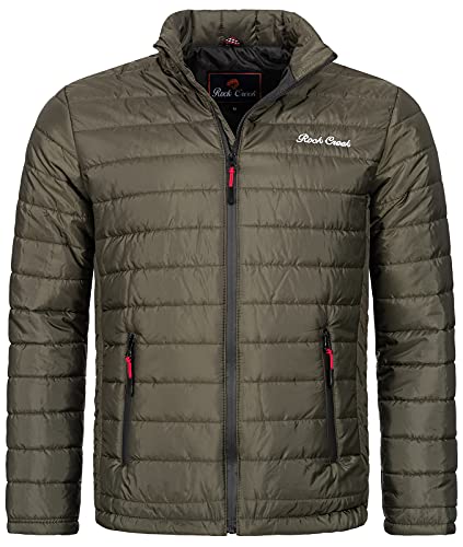 Rock Creek Herren Steppjacke Übergangsjacke Leicht Herrenjacke Männer Jacken Stepp Jacken ohne Kapuze Daunenjacke Thremojacke H-276 Dunkelgrün M von Rock Creek