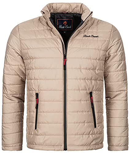 Rock Creek Herren Steppjacke Übergangsjacke Leicht Herrenjacke Männer Jacken Stepp Jacken ohne Kapuze Daunenjacke Thremojacke H-276 Grau 3XL von Rock Creek