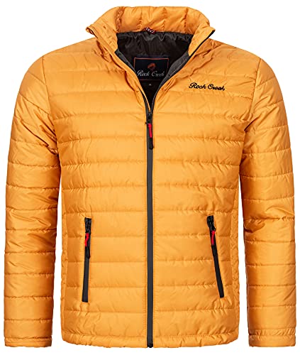 Rock Creek Herren Steppjacke Übergangsjacke Leicht Herrenjacke Männer Jacken Stepp Jacken ohne Kapuze Daunenjacke Thremojacke H-276 Maisgelb M von Rock Creek