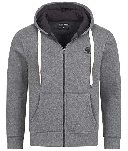 Rock Creek Herren Sweatjacke Hoodie Kapuzenjacke Kapuzenpullover Herren Reißverschluss Pullover Übergangsjacke Fleecejacke Herrenjacke H-244 Dunkelgrau S von Rock Creek