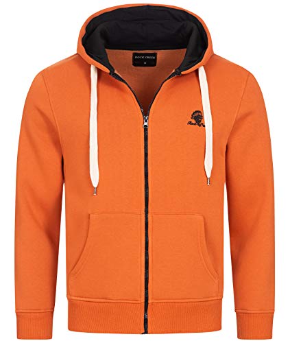 Rock Creek Herren Sweatjacke Hoodie Kapuzenjacke Kapuzenpullover Herren Reißverschluss Pullover Übergangsjacke Fleecejacke Herrenjacke H-244 Orange M von Rock Creek